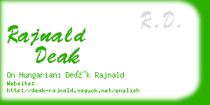 rajnald deak business card